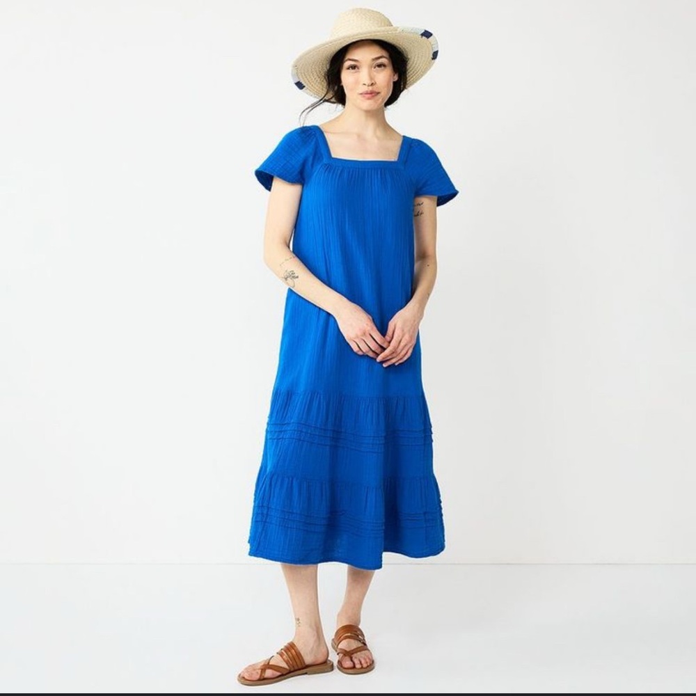 🌹 Sonoma Vibrant Blue Midi Dress